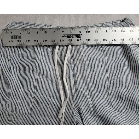 Hard Tail Forever Womens Striped Wide-Leg Drawstring Pants Medium Blue/White - Picture 5 of 11